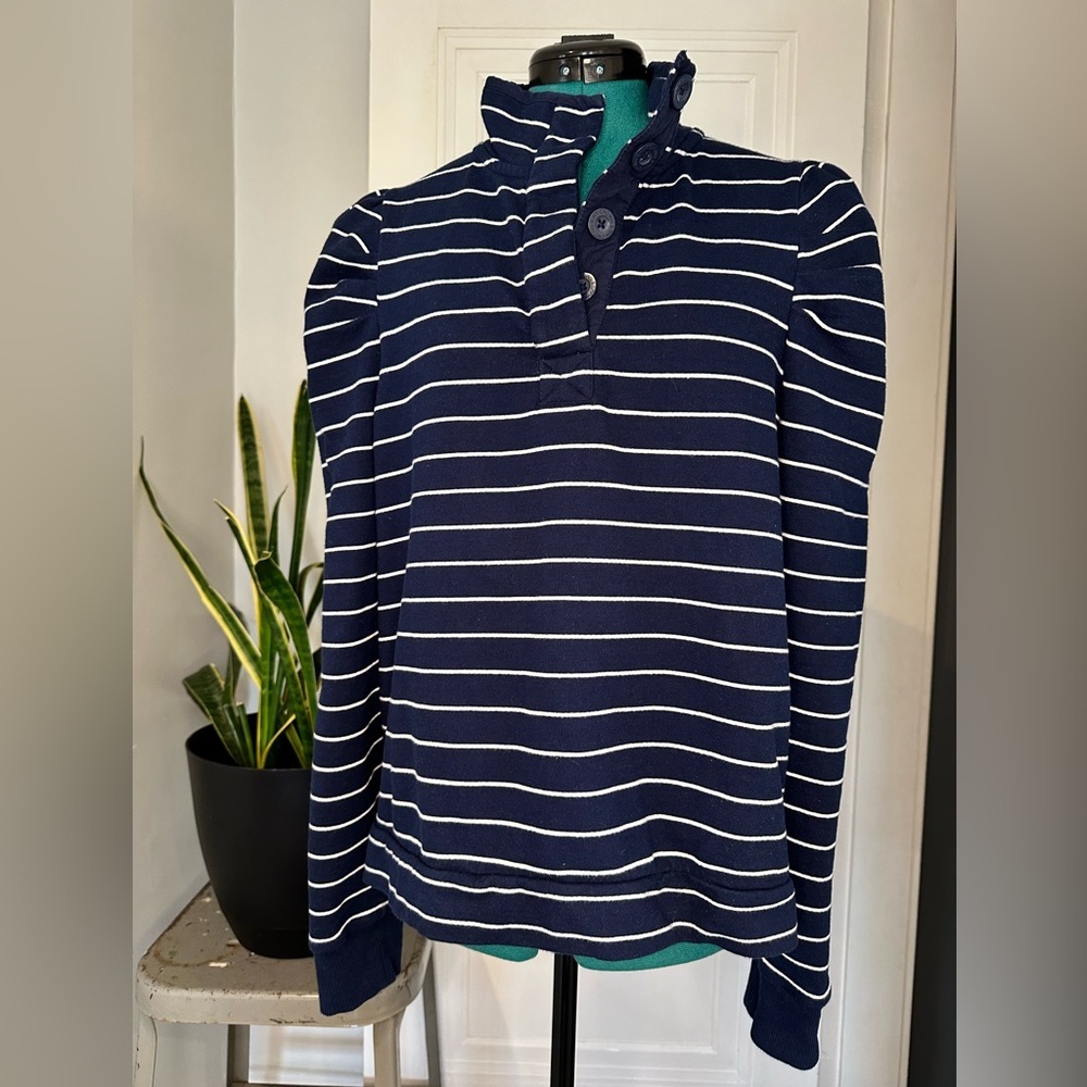Crown & Ivy Navy and White Striped Sweatshirt